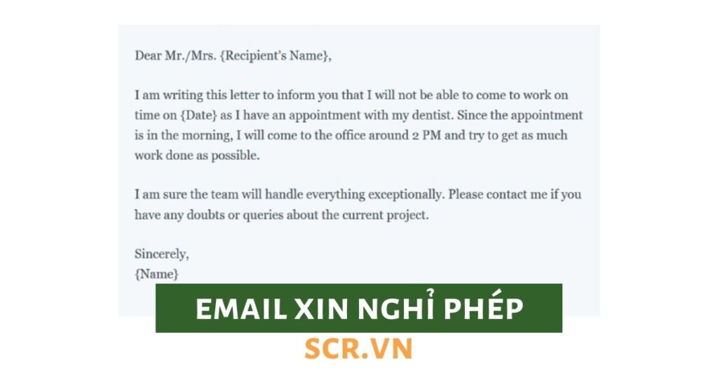 email xin nghỉ phép