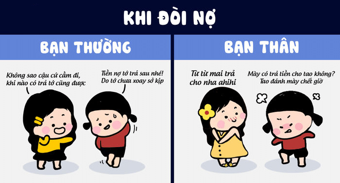 Hình ảnh đòi tiền nợ bạn thân