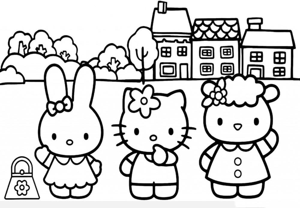 Mẫu tranh Hello Kitty cho bé tập tô