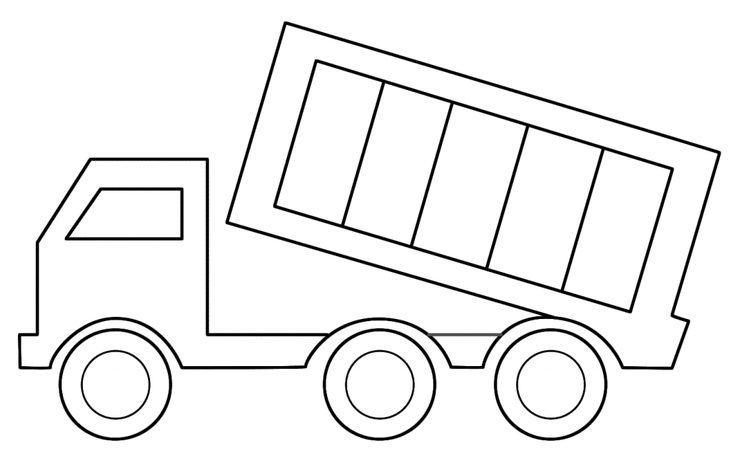 Ô tô tải đơn giản cho bé tô màu