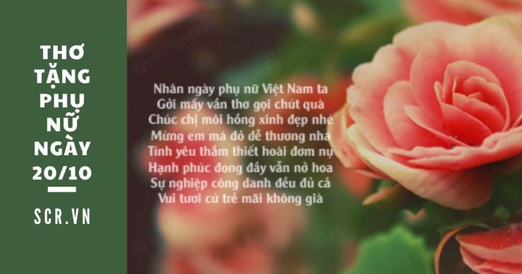 Thơ tặng phụ nữ ngày 20.10