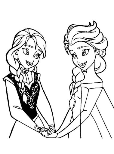 Tranh công chúa Elsa cho bé tập tô màu