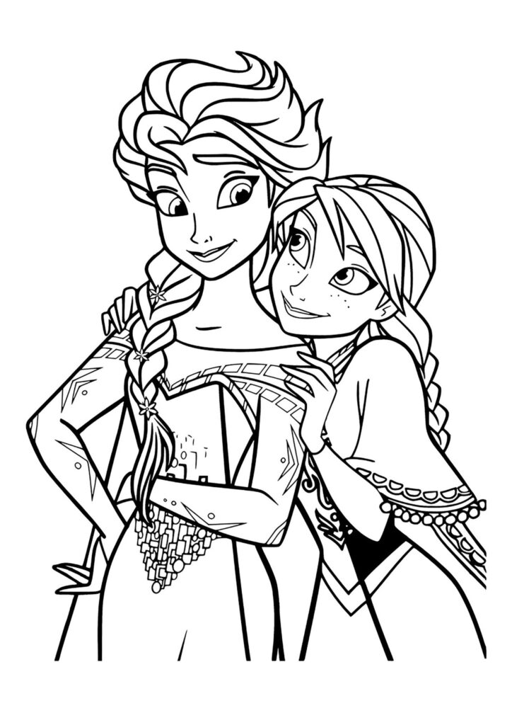 Tranh Tô Màu Elsa Và Anna ❤️1001 Hình Vẽ Công Chúa Elsa