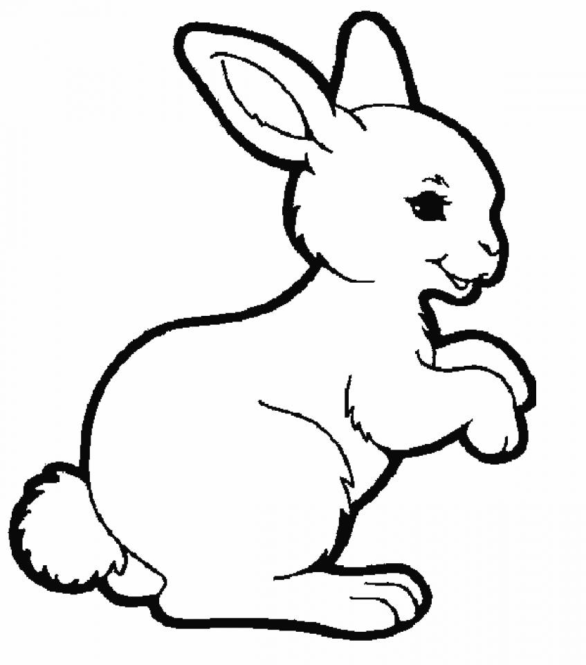 hình tô màu con thỏ dễ thương