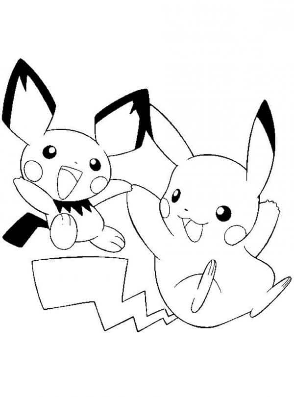 mẫu bức tranh tô màu pikachu