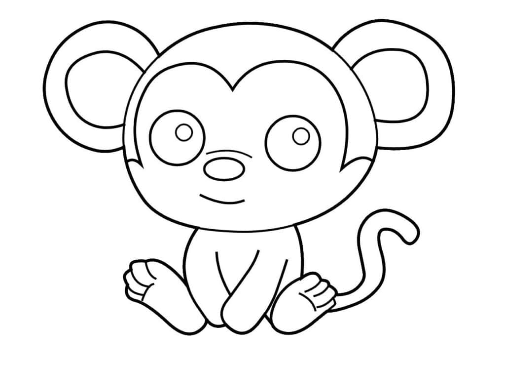 tranh tô màu cho bé 2 tuổi con khỉ