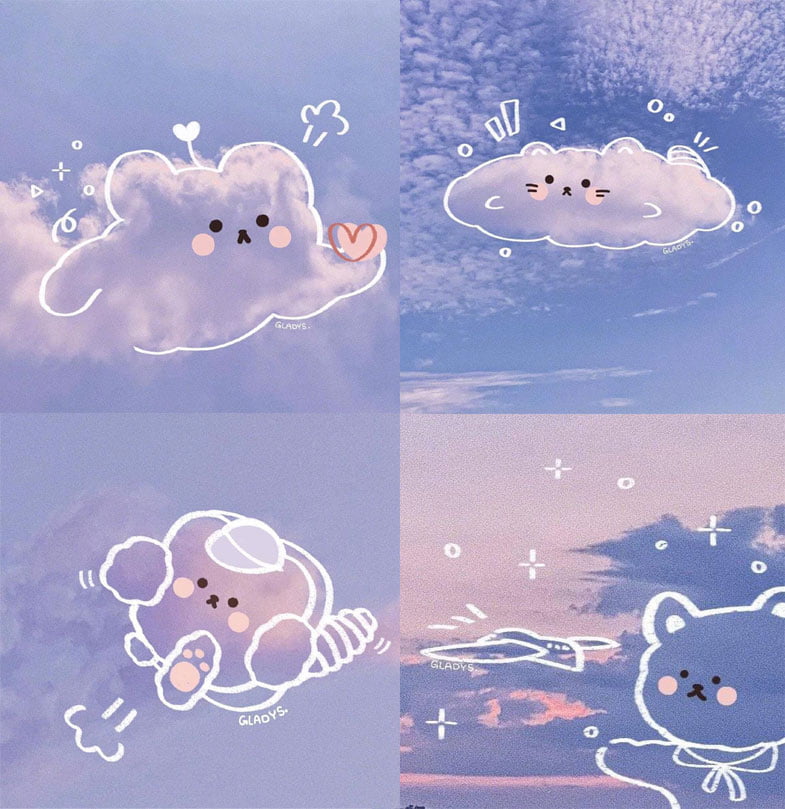Ảnh đám mây với tạo hình cute