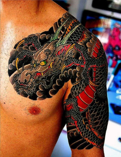 Ảnh tattoo Yakuza trên vai nam