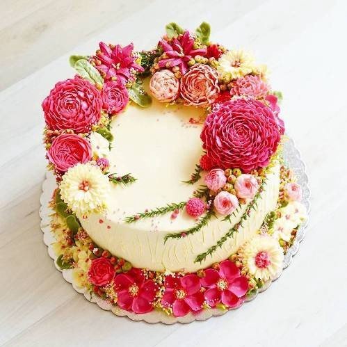 Bánh kem sinh nhật hình bông hoa siêu đẹp