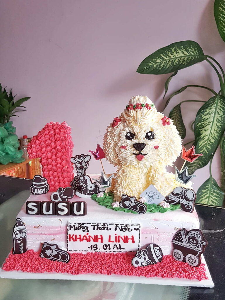 Bánh sinh nhật 1 tuổi mẫu cún