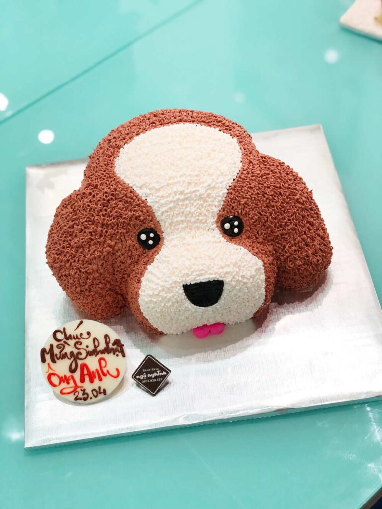 Bánh sinh nhật 3D hình chú chó ngộ nghĩnh