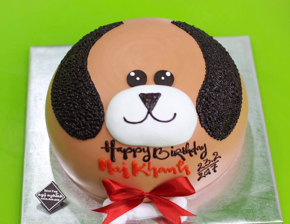 Chiếc bánh kem cute hình chó để tặng sinh nhật