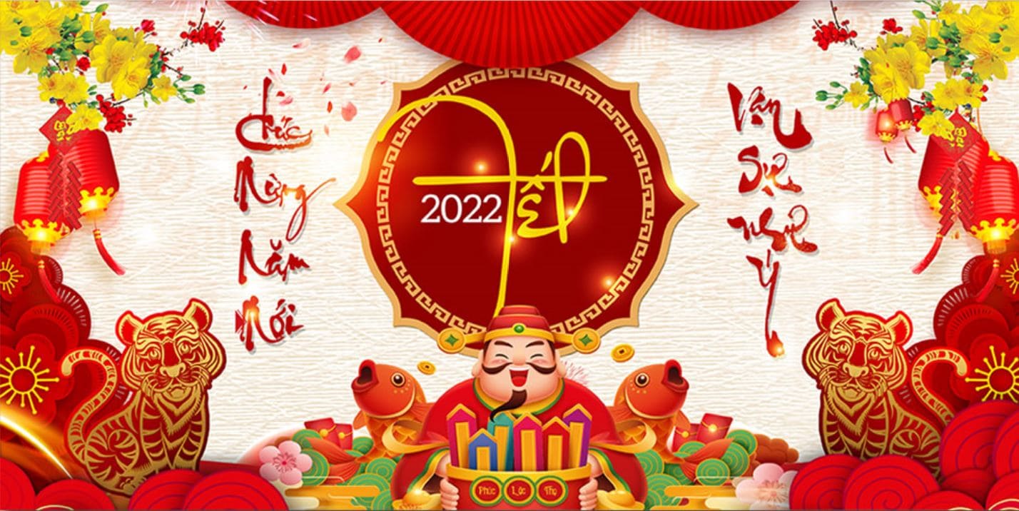 Hình nền chúc mừng năm mới 2022 Nhâm Dần