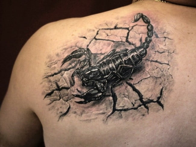 Hình 3d tattoo con bọ cạp