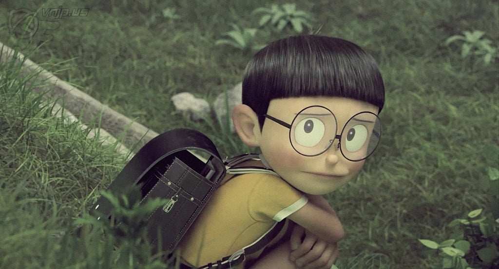 Hình Nobita buồn lo lắng
