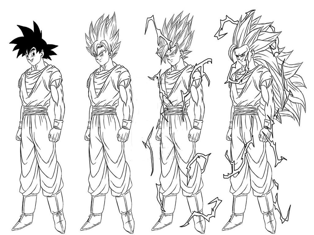 Tranh Songoku cho bé tập tô