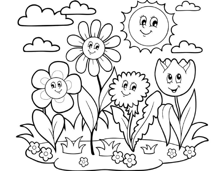Tổng hợp bức hình hoa hướng dương cho bé tập tô đẹp nhất