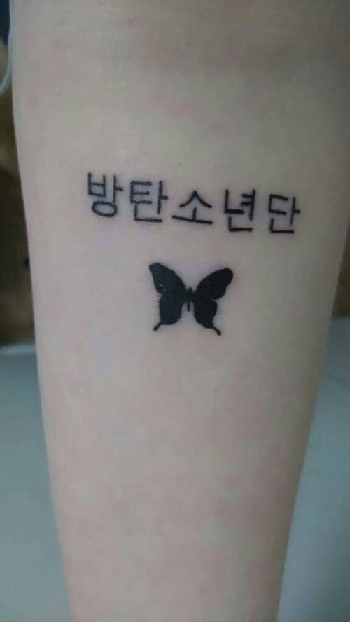 Hình tattoo Chữ BTS đẹp ngầu