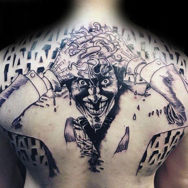 Hình tattoo Joker kín lưng đẹp