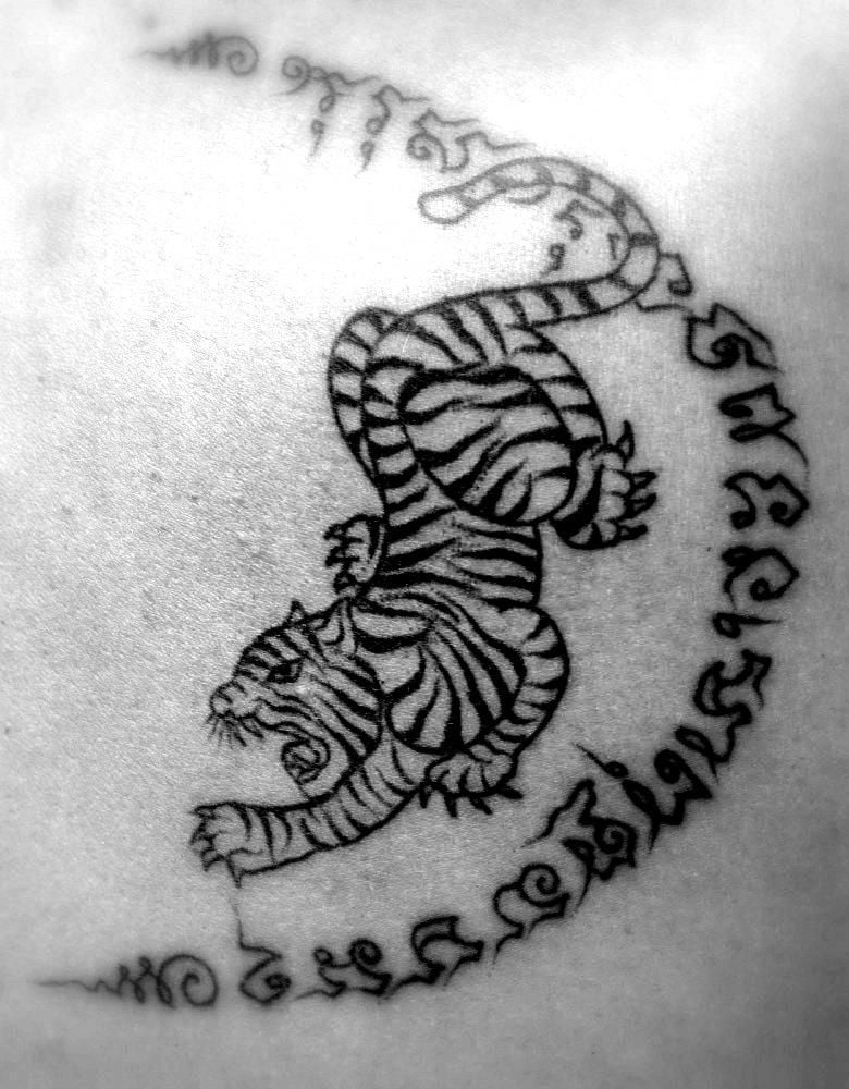Hình tattoo Khmer con hổ