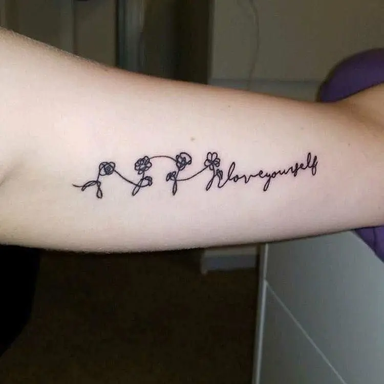 Hình tattoo Love Yourself BTS chất