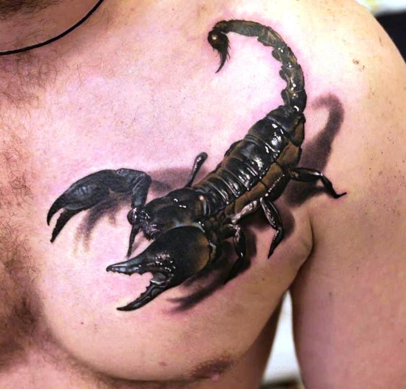 Hình tattoo bọ cạp 3d ấn tượng