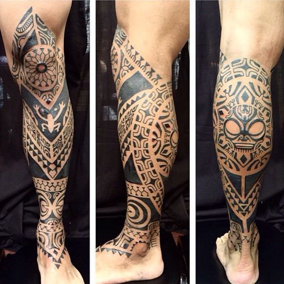 Hình tattoo hoa văn đẹp ở chân