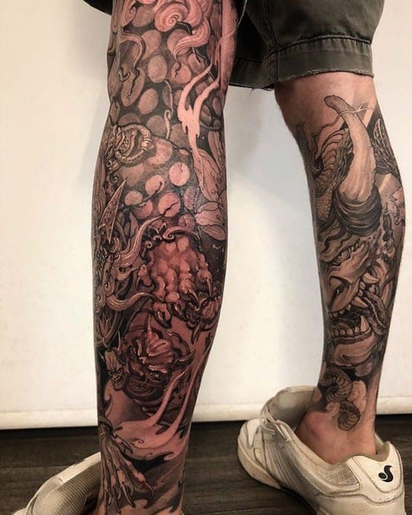 Mẫu Tattoo xăm kỳ lân ở chân