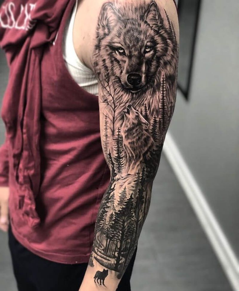 Hình tattoo sói cho con trai