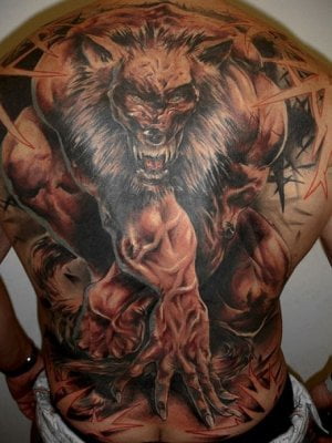 Hình tattoo sói full lưng đẹp nhất