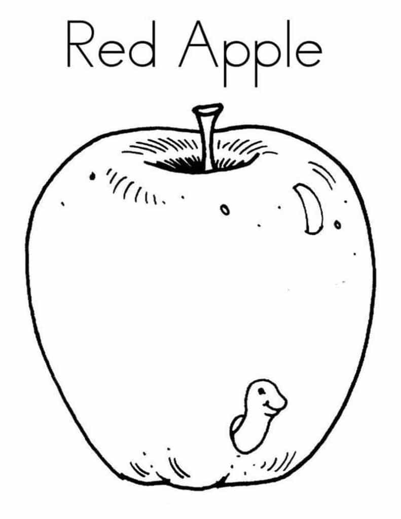Hình tô màu quả táo cho bé