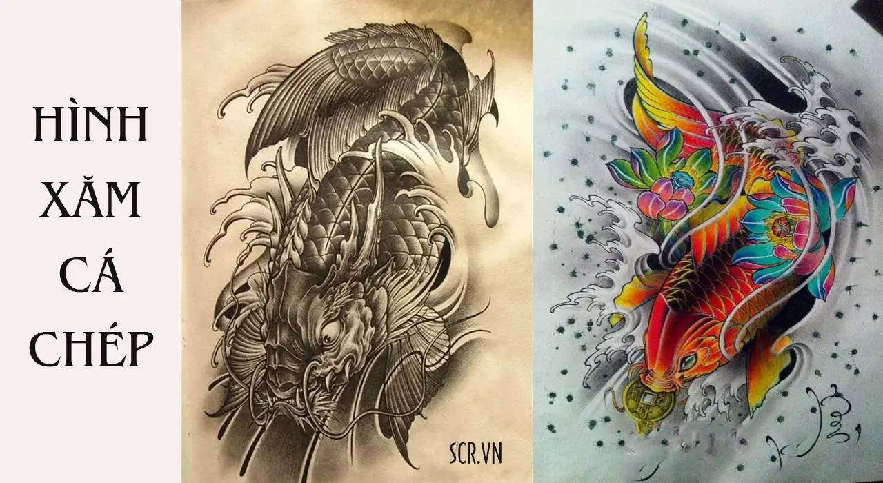 Hình Xăm Cá Chép Hoá Rồng Đẹp ❤️ Mẫu Tattoo Cá Chép