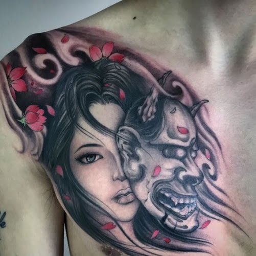 Không thể không chiêm ngưỡng mẫu tattoo cô gái đẹp và mặt nạ ác quỷ