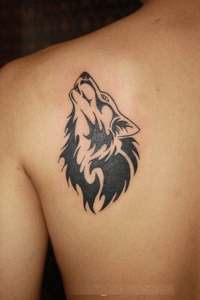 Kiểu tattoo đầu sói đơn giản và cá tính
