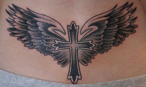Kiểu tattoo thánh giá có cánh tuyệt đẹp
