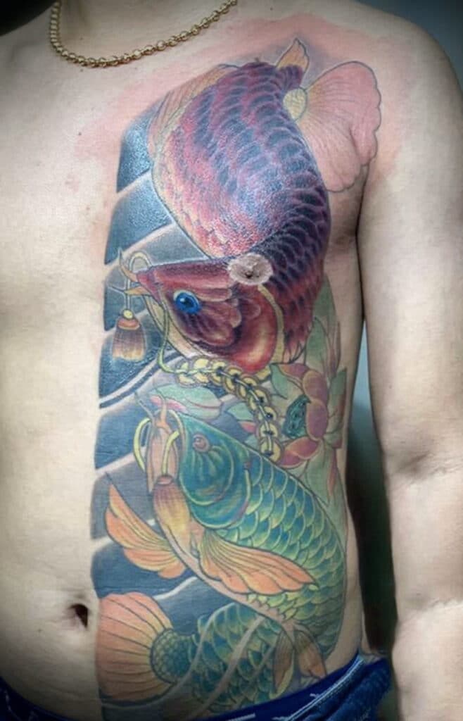 Mẫu tattoo cá rồng phong cách và nghệ thuật đẹp