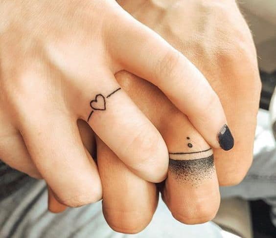 Mẫu tattoo đôi ở ngón tay đẹp