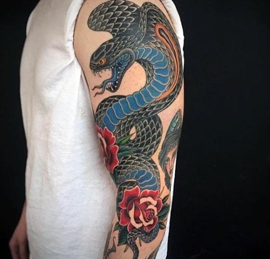 Mẫu tattoo rắn đẹp với hình tượng dũng mãnh, cuốn hút