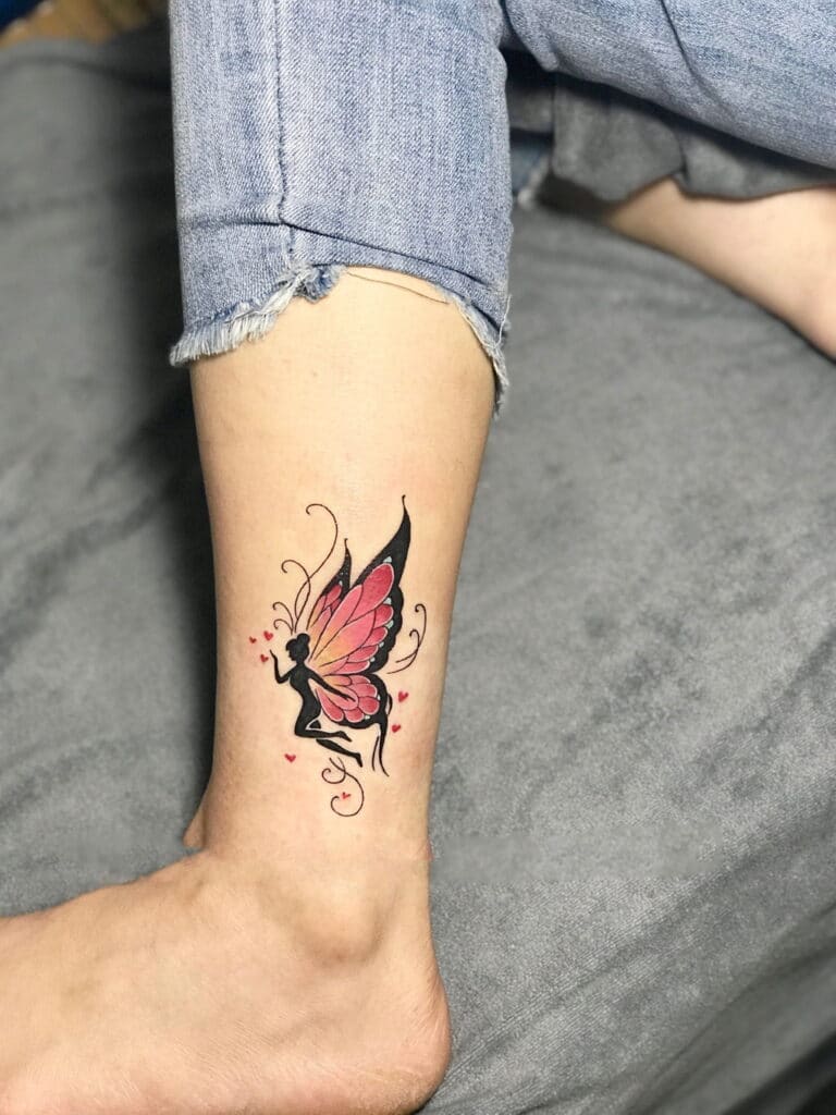 Mẫu tattoo thiên thần xăm ở chân dành cho phái đẹp