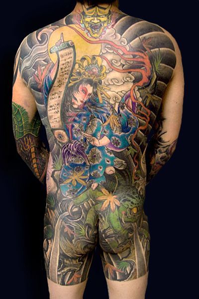 Mẫu xăm tattoo Yakuza ấn tượng full lưng