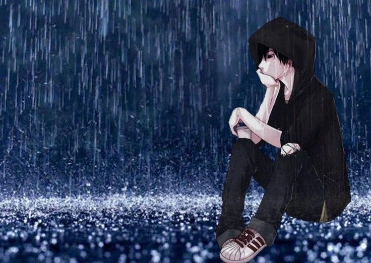 Một mình dưới mưa thể hiện nỗi buồn của người đàn ông