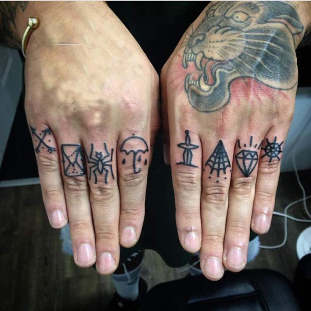 Những hình tattoo mini cho nam ở ngón tay
