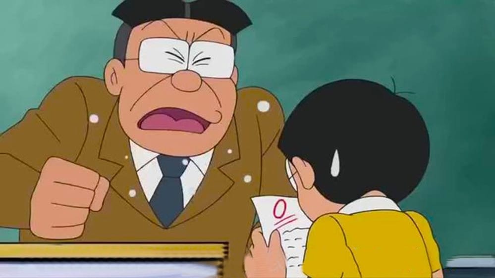 Tải về hình Nobita buồn khi bị 0 điểm