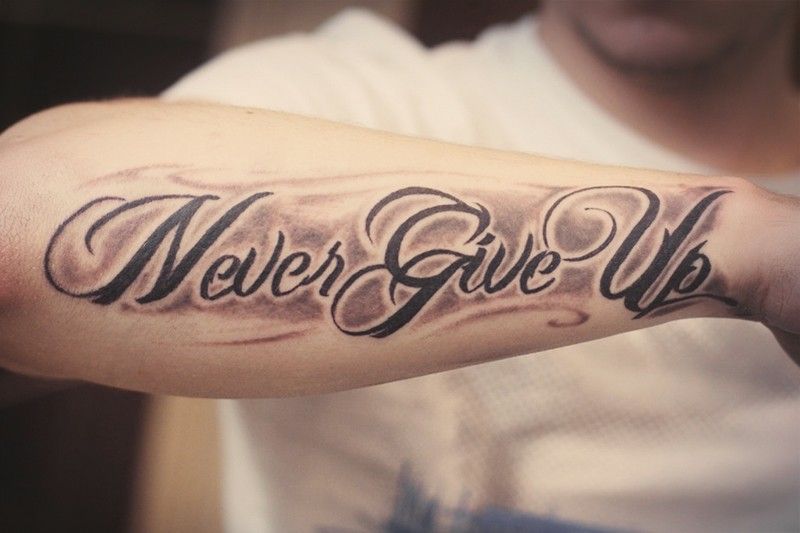 Tattoo Never Give Up Không bao giờ từ bỏ