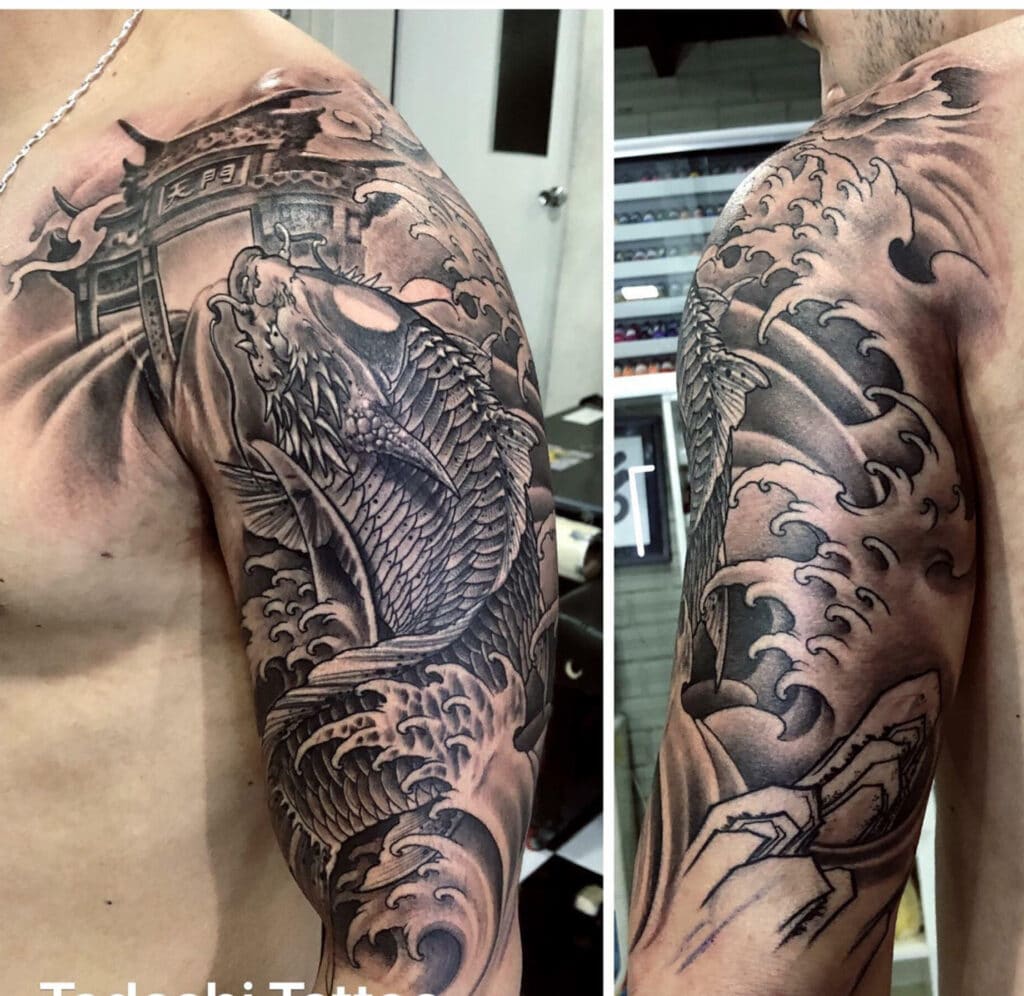 Tổng hợp các hình tattoo cá chép mặt quỷ ở tay