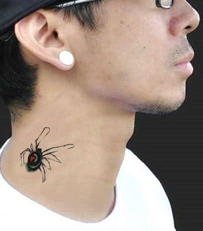 Tattoo chú nhện trên cổ