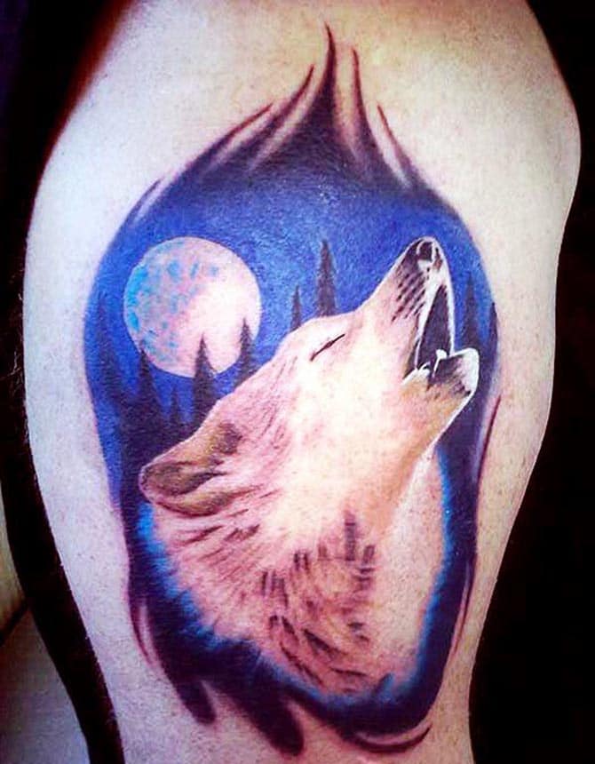 Tattoo đầu sói đẹp và chất nhất