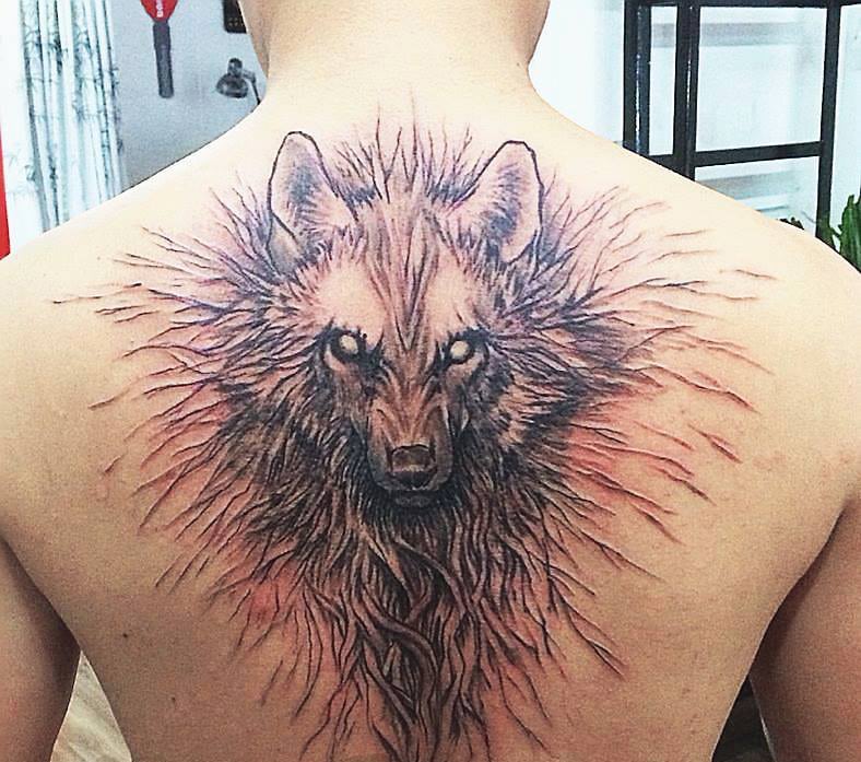 Tattoo đầu sói tuyệt đẹp và mạnh mẽ