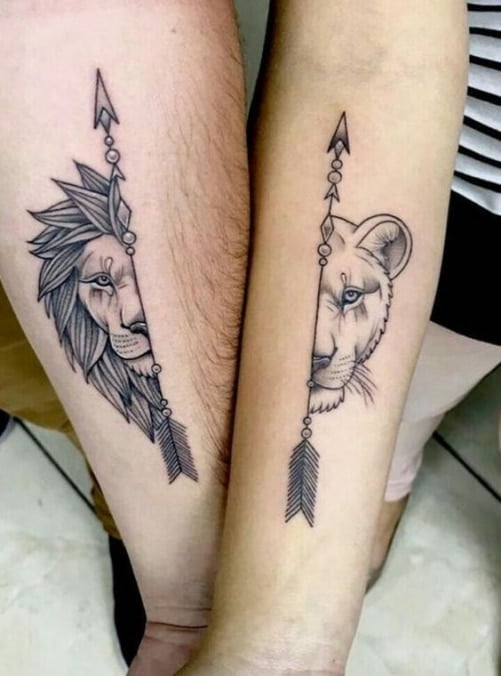 Tattoo hổ báo chất ngầu cho couple