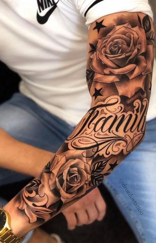 Tattoo hoa hồng nghệ thuật